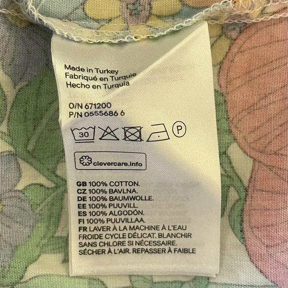 H&M Floral Off the Shoulder Top Blouse Women’s 2 Puff Sleeve 70s Vintage Vibes - Picture 12 of 13